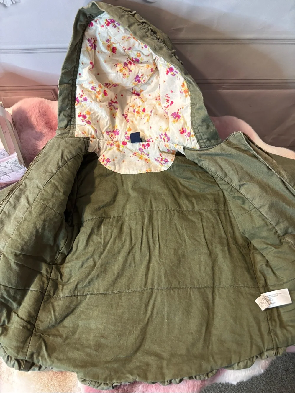 Baby Gap Olive Green Toddler Girl’s Hooded Jacket, Size 18-24 Months